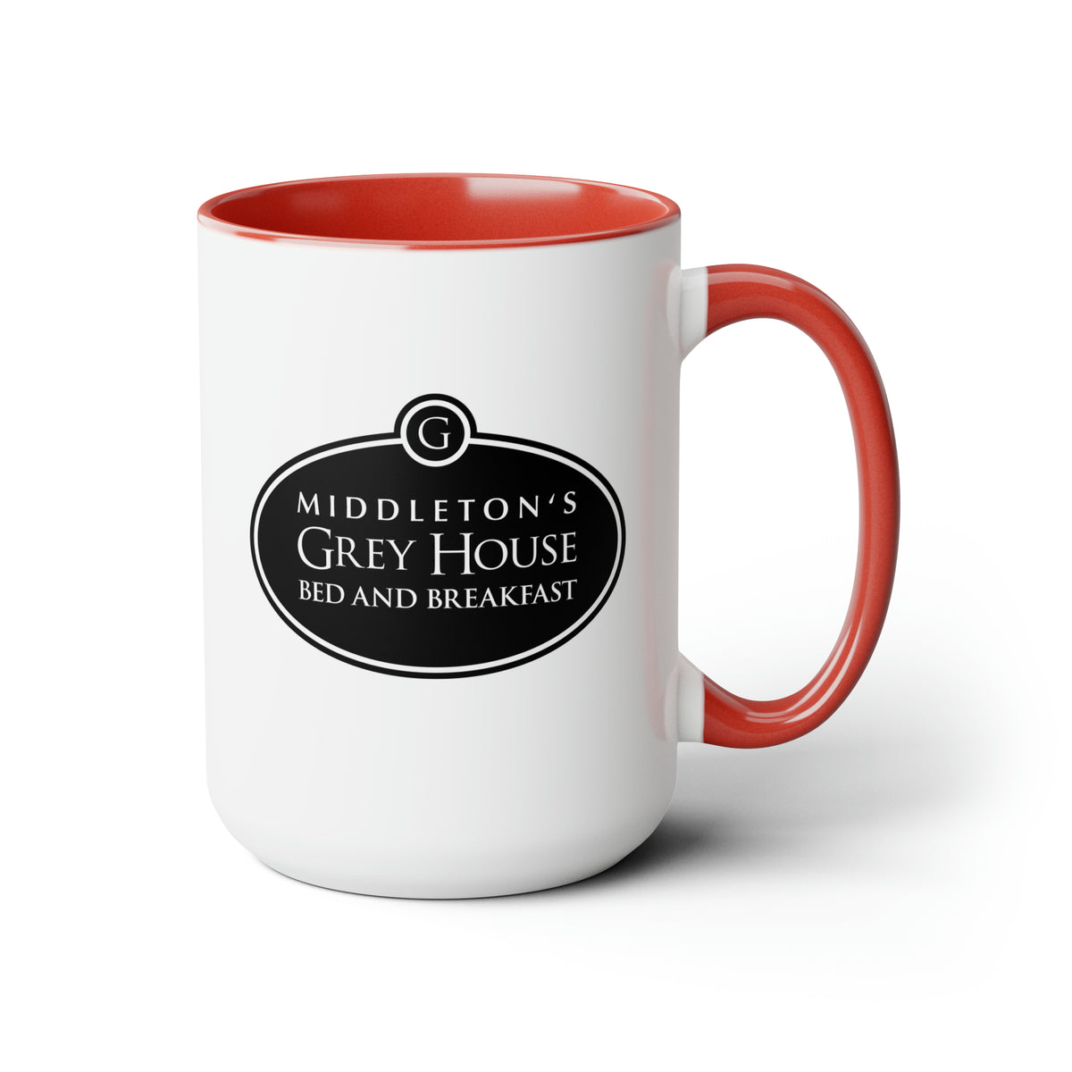 Hallmark-Inspired Good Witch Grey House Bed And Breakfast Logo Two-Tone Mug, 15oz
