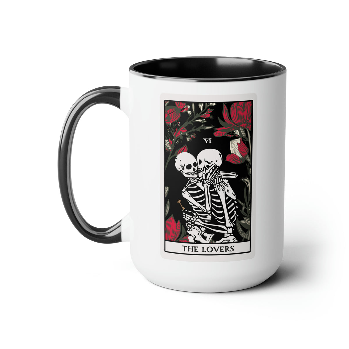 The Lovers Undead VI Tarot Card Skeleton Two-Tone Mug