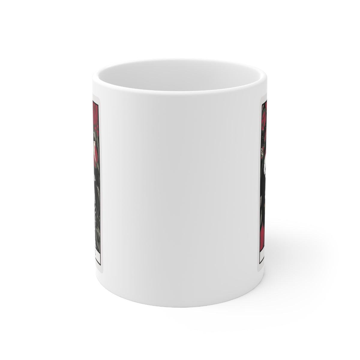 The Lovers Undead VI Tarot Card Skeleton Mug, White