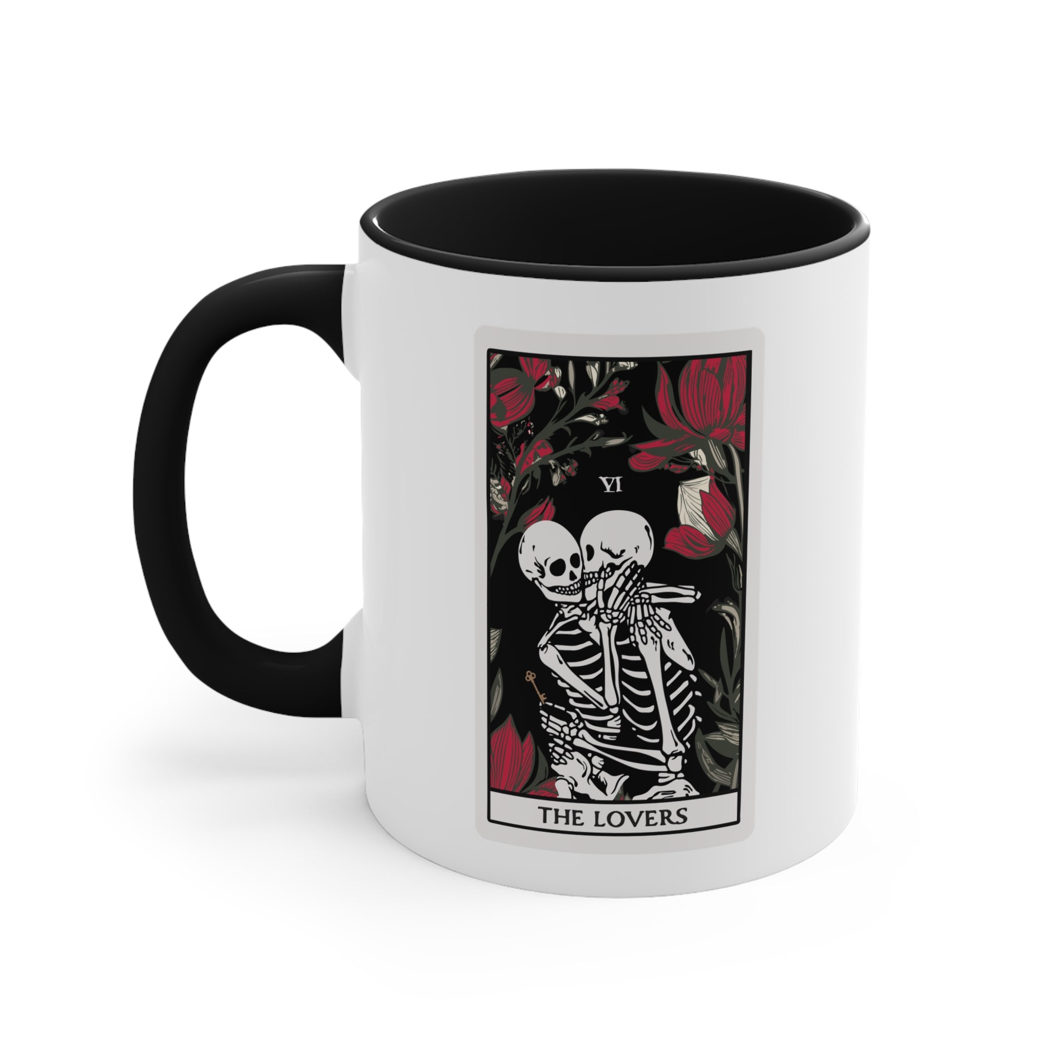 The Lovers Undead VI Tarot Card Skeleton Two-Tone Mug