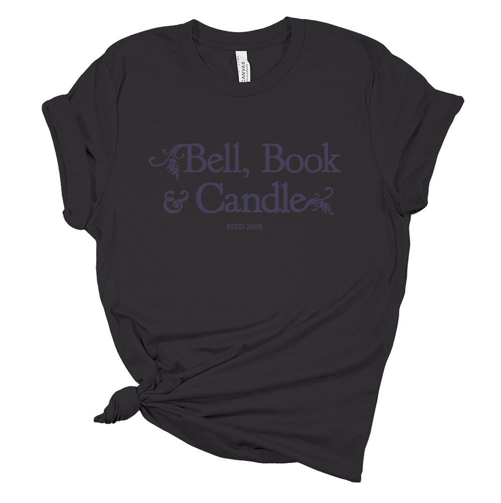 Hallmark-Inspired Good Witch Bell Book & Candle Shop Smokey Purple Logo Tee