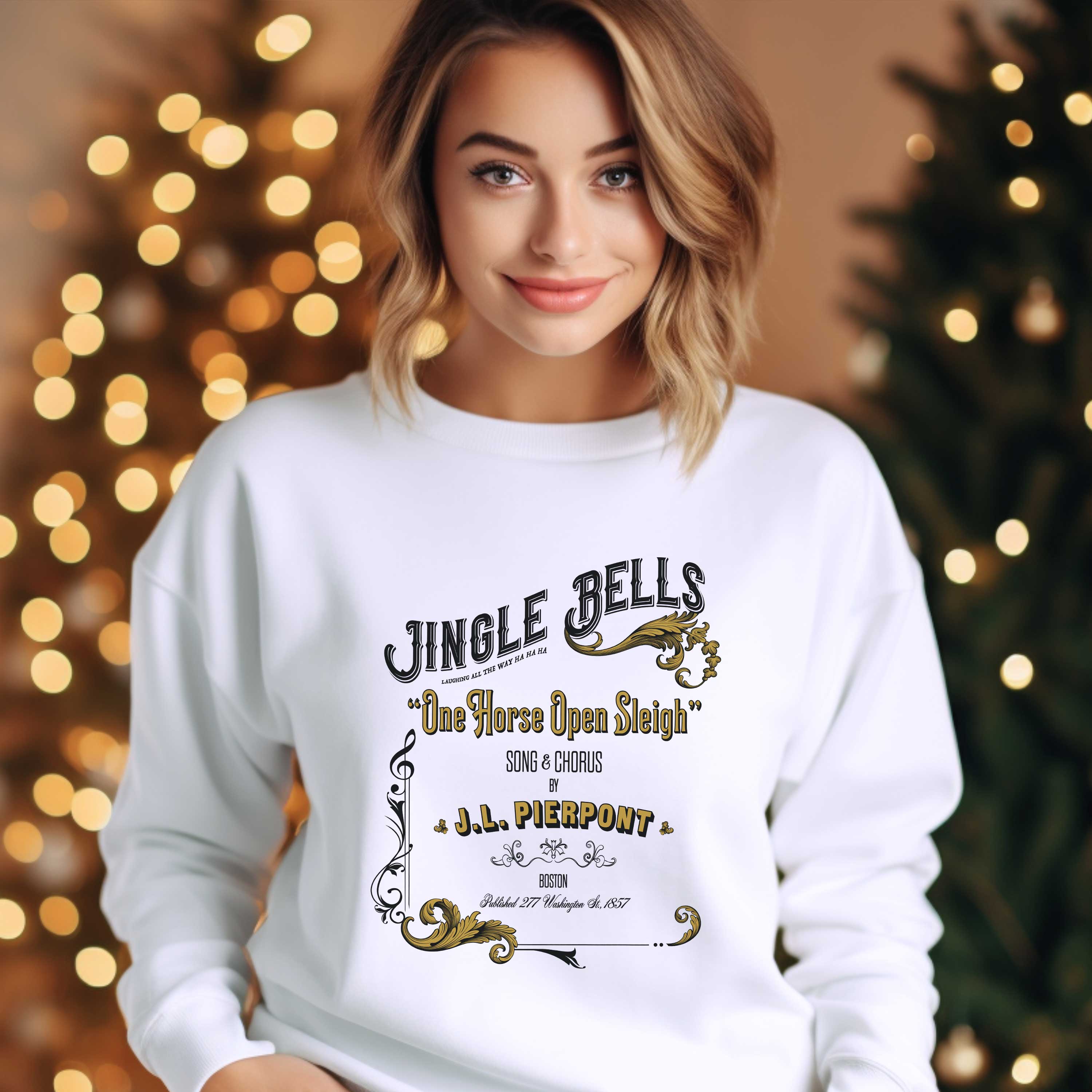 Vintage J. L. Pierpont Jingle Bells Christmas Carol Flyer Sweatshirt