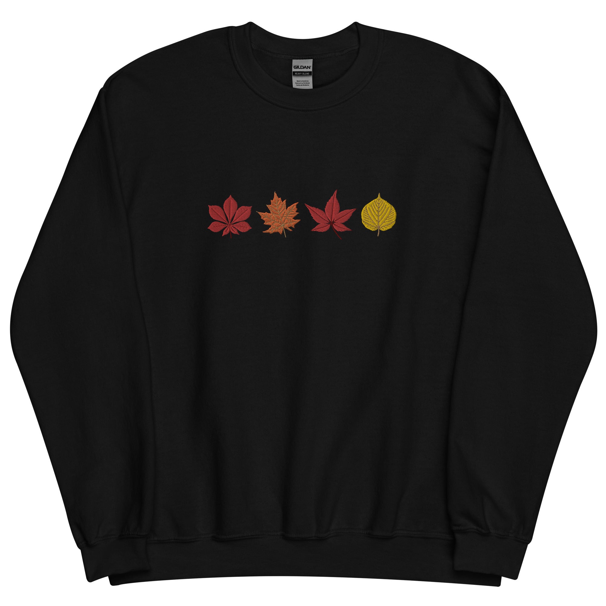 Changing Autumn Leaves Embroidered Fall Sweatshirt