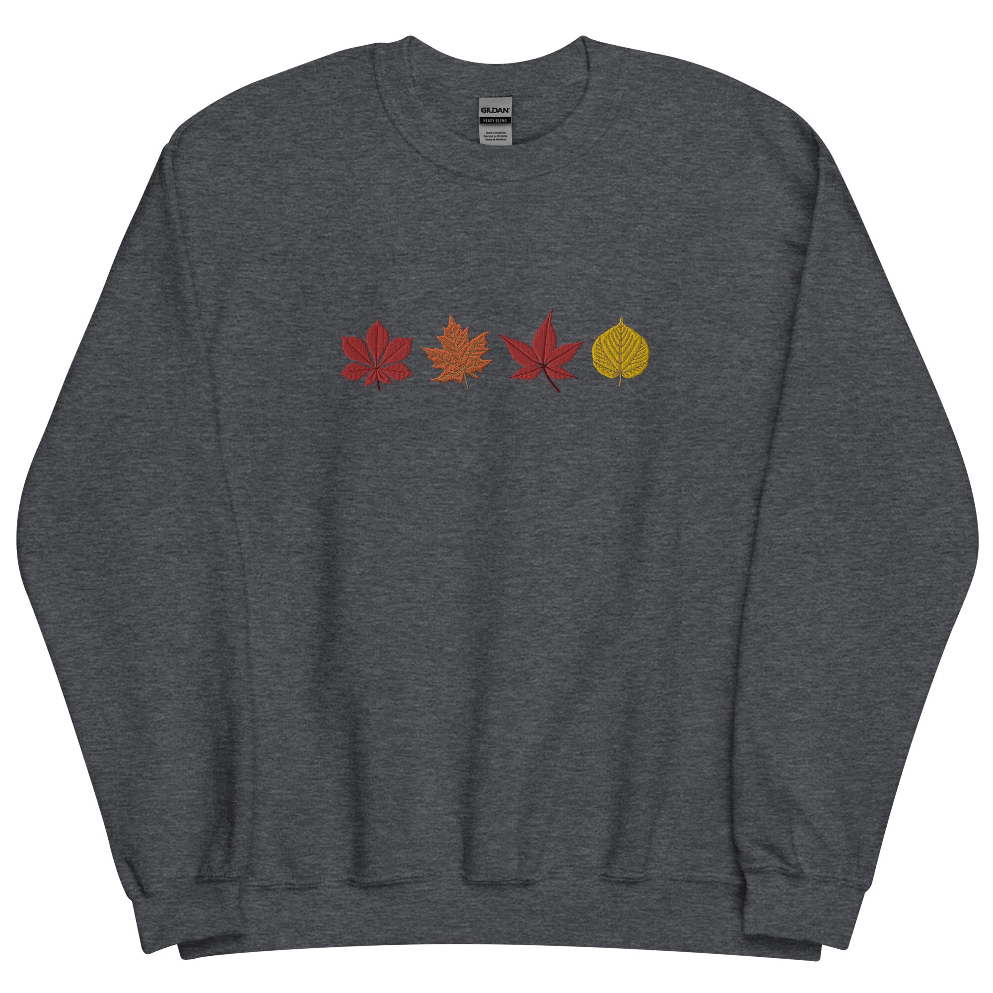 Changing Autumn Leaves Embroidered Fall Sweatshirt