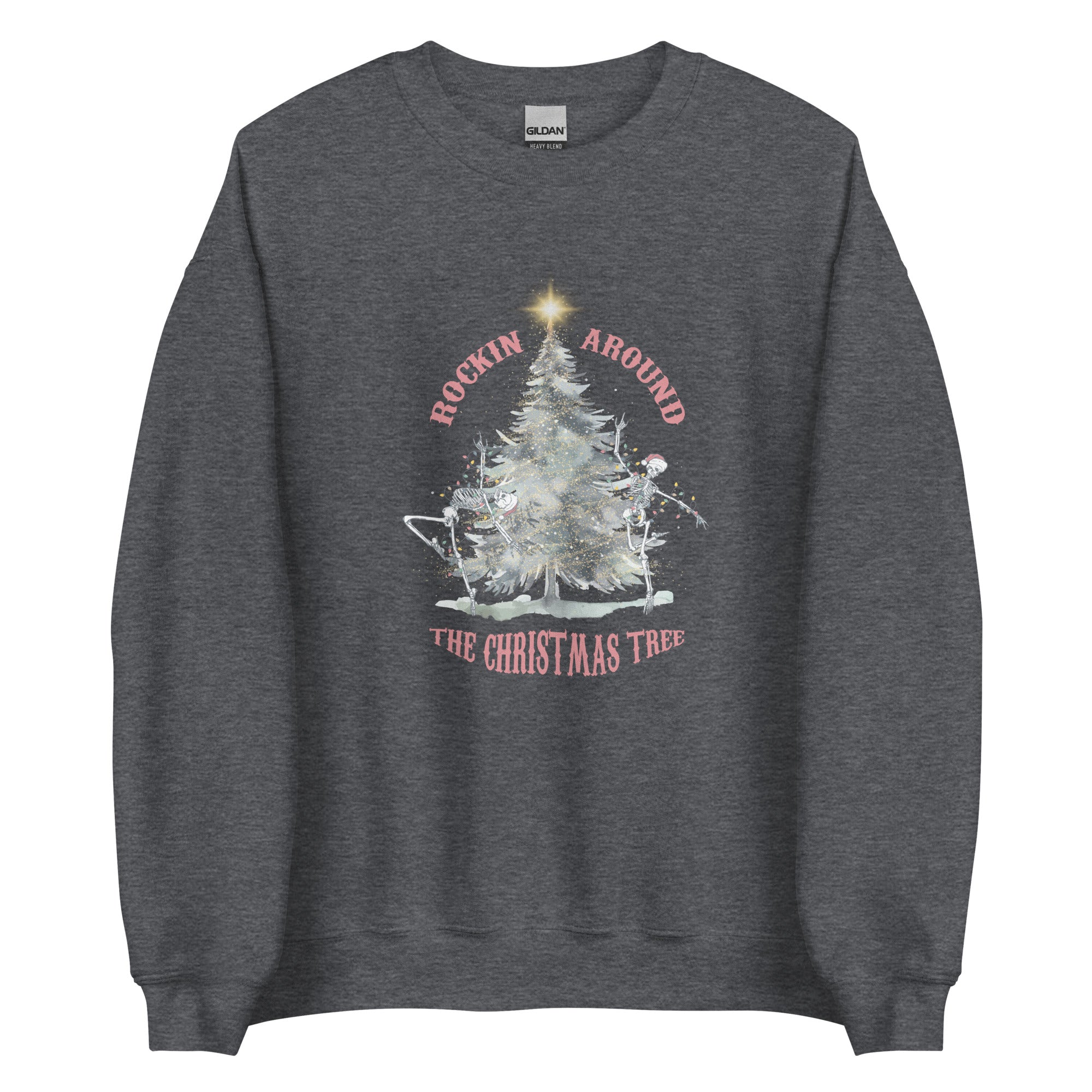 Rockin Around The Christmas Tree Dancing Skeletons Vintage Sweatshirt