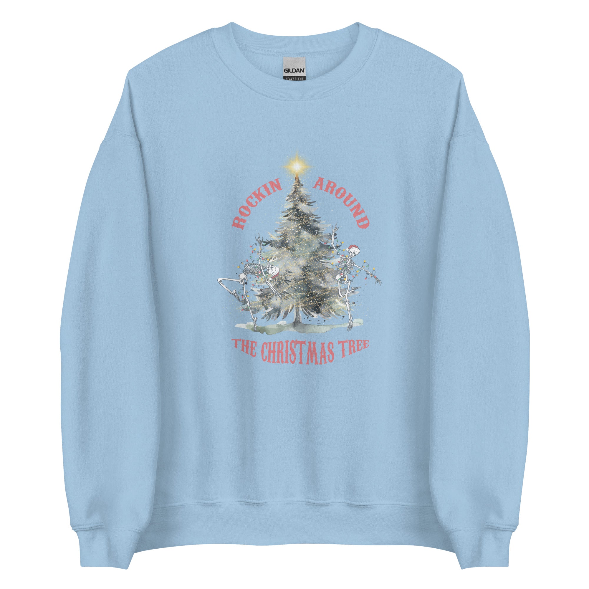 Rockin Around The Christmas Tree Dancing Skeletons Vintage Sweatshirt