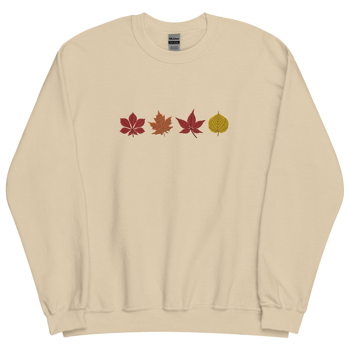 Changing Autumn Leaves Embroidered Fall Sweatshirt
