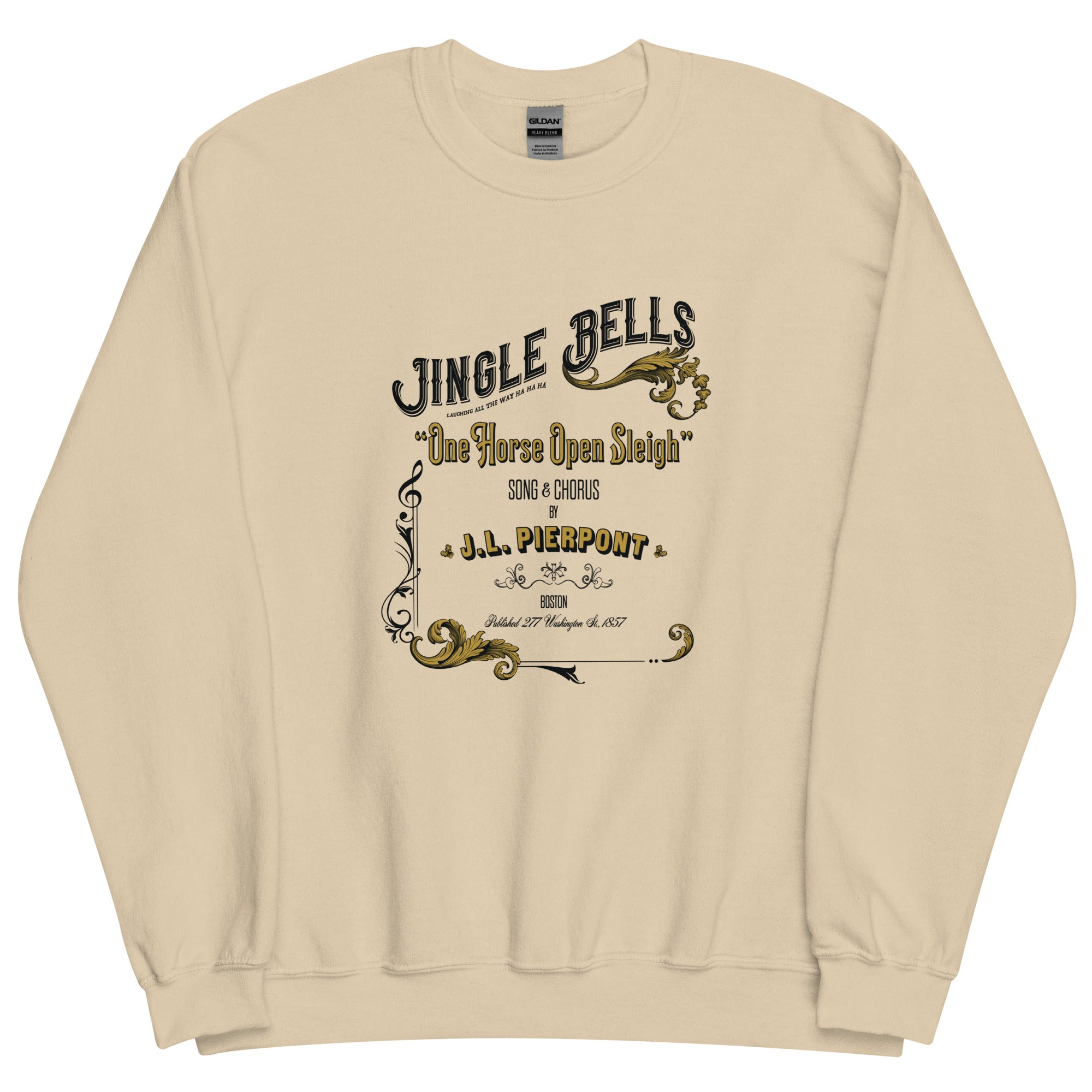 Vintage J. L. Pierpont Jingle Bells Christmas Carol Flyer Sweatshirt