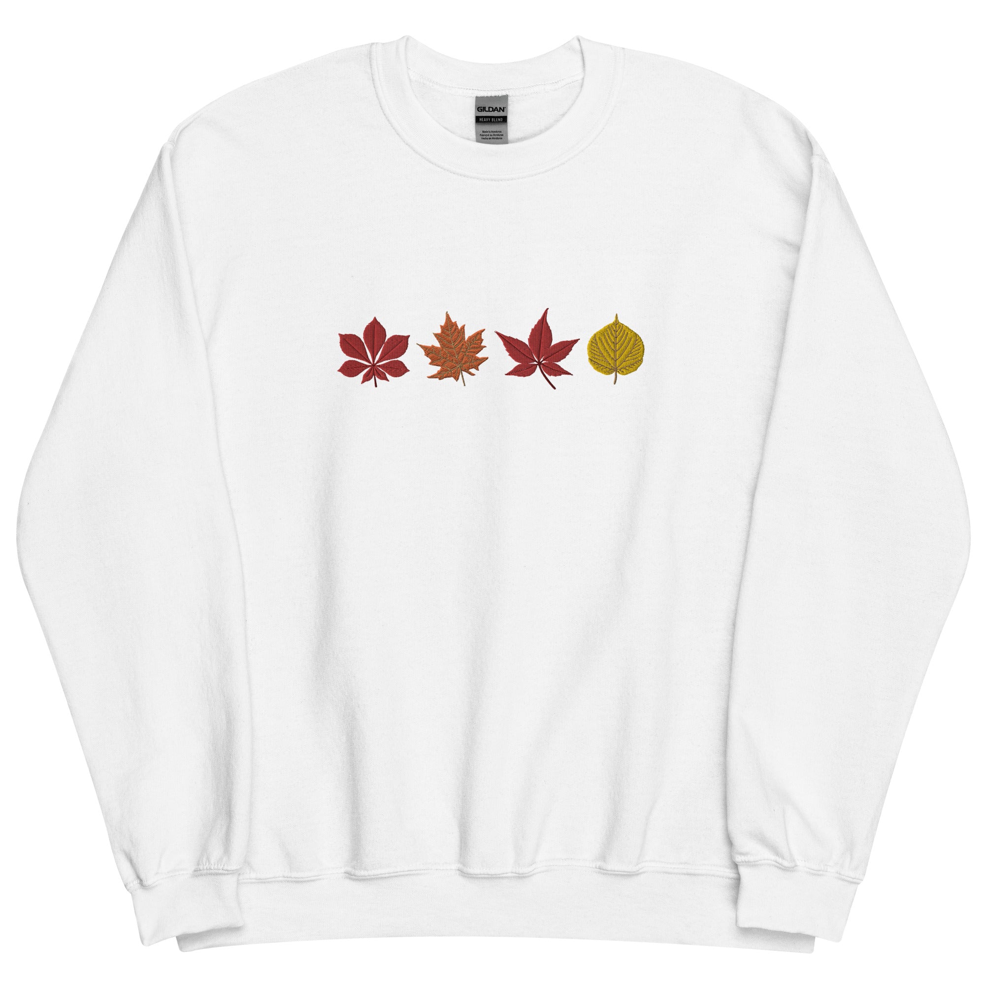 Changing Autumn Leaves Embroidered Fall Sweatshirt