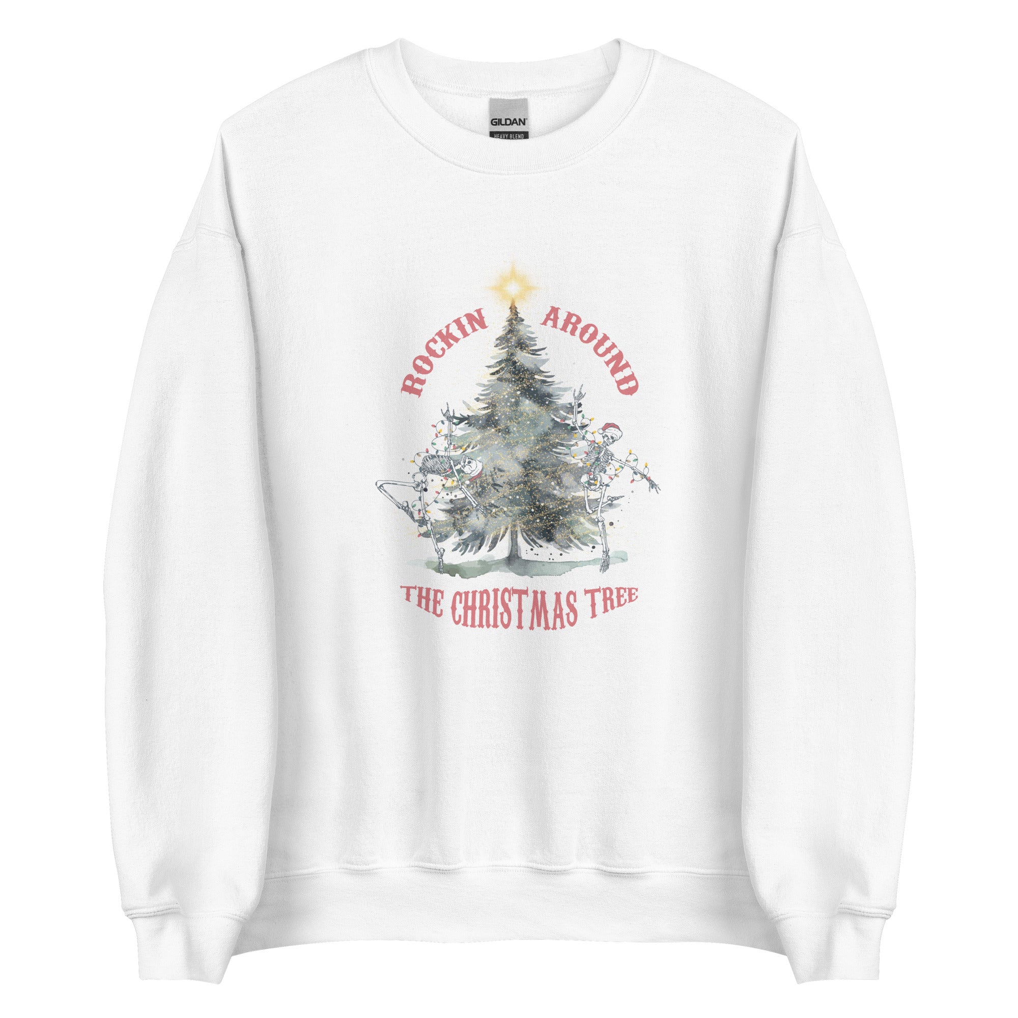 Rockin Around The Christmas Tree Dancing Skeletons Vintage Sweatshirt