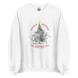 Rockin Around The Christmas Tree Dancing Skeletons Vintage Sweatshirt