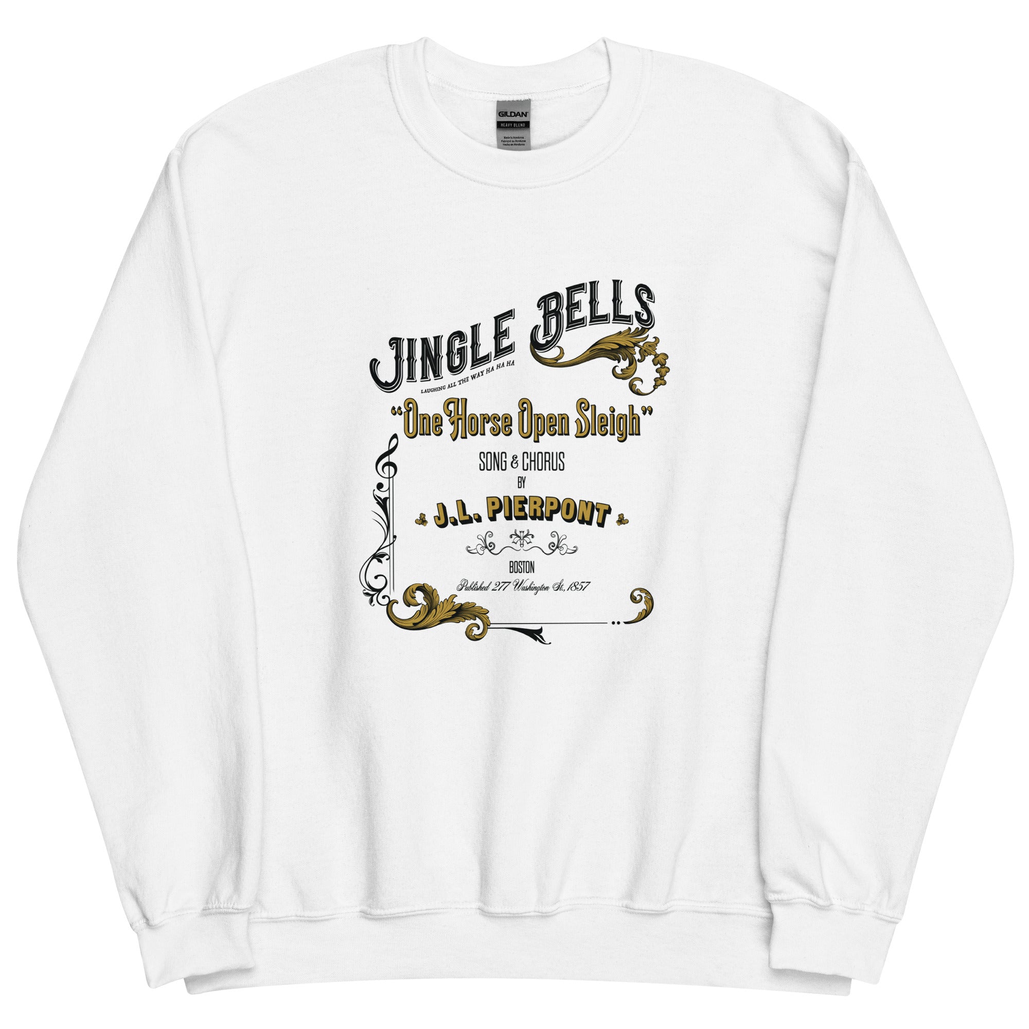 Vintage J. L. Pierpont Jingle Bells Christmas Carol Flyer Sweatshirt