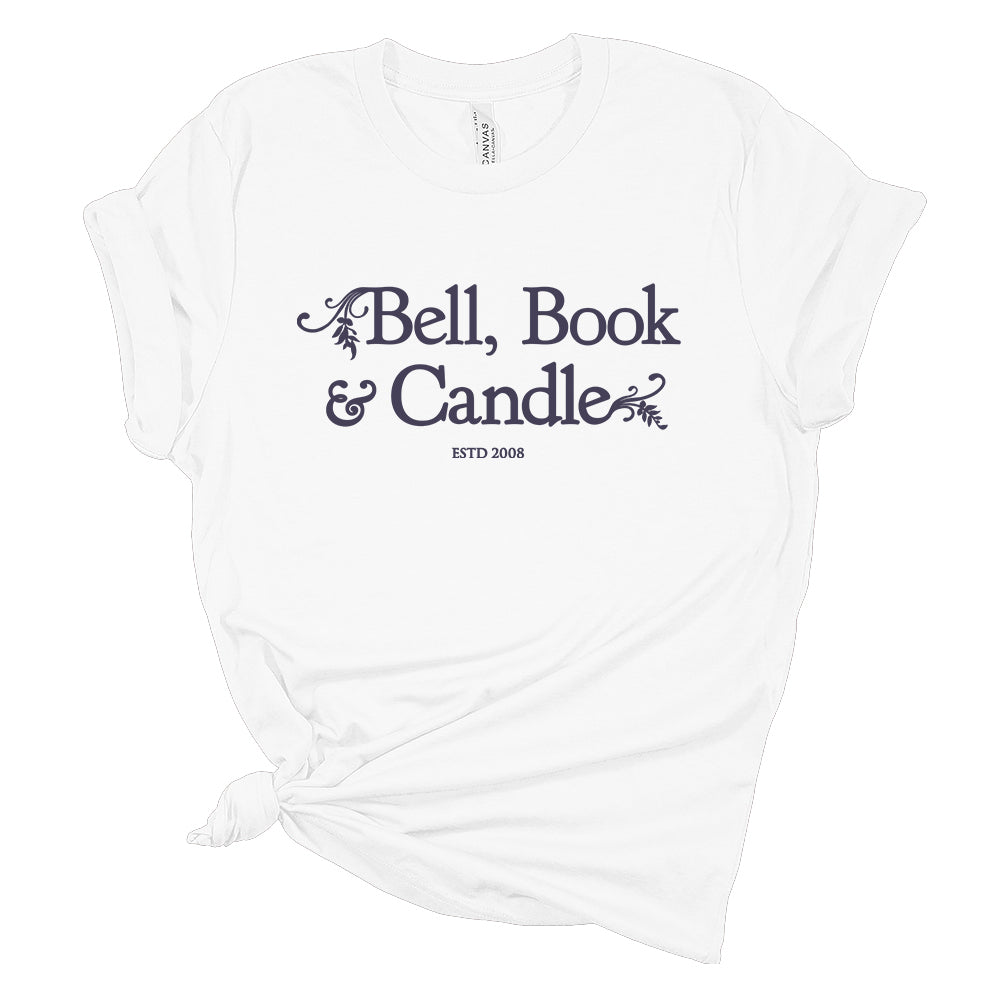 Hallmark-Inspired Good Witch Bell Book & Candle Shop Smokey Purple Logo Tee