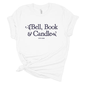 Hallmark-Inspired Good Witch Bell Book & Candle Shop Smokey Purple Logo Tee