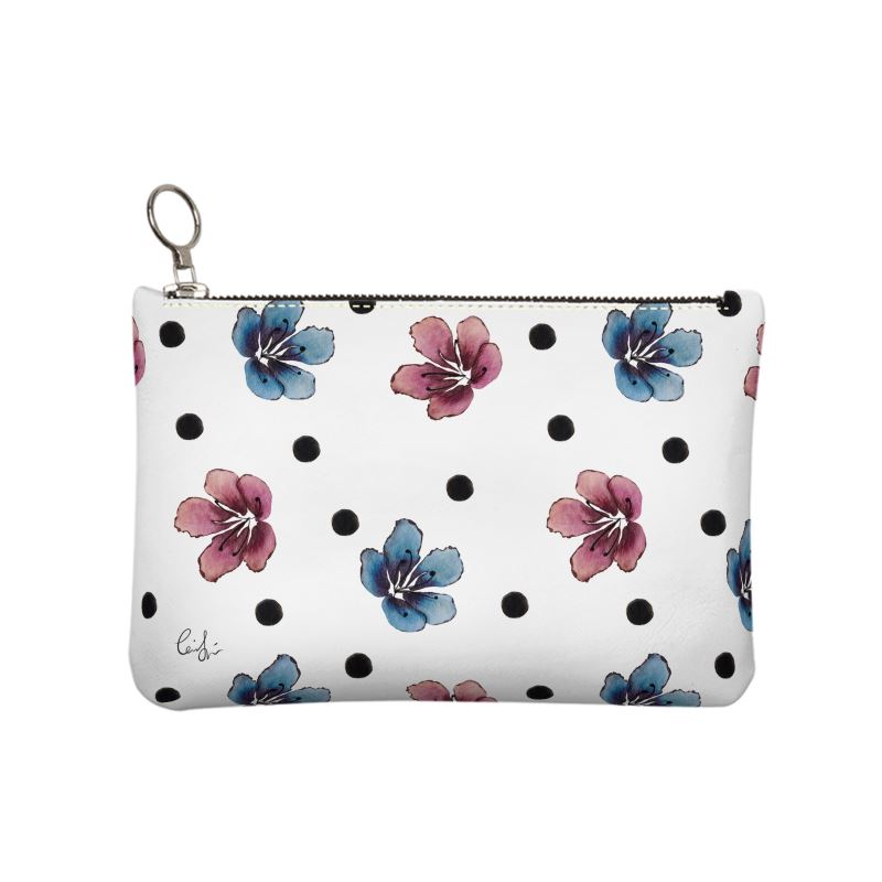 'Flora Dot' Leather Clutch