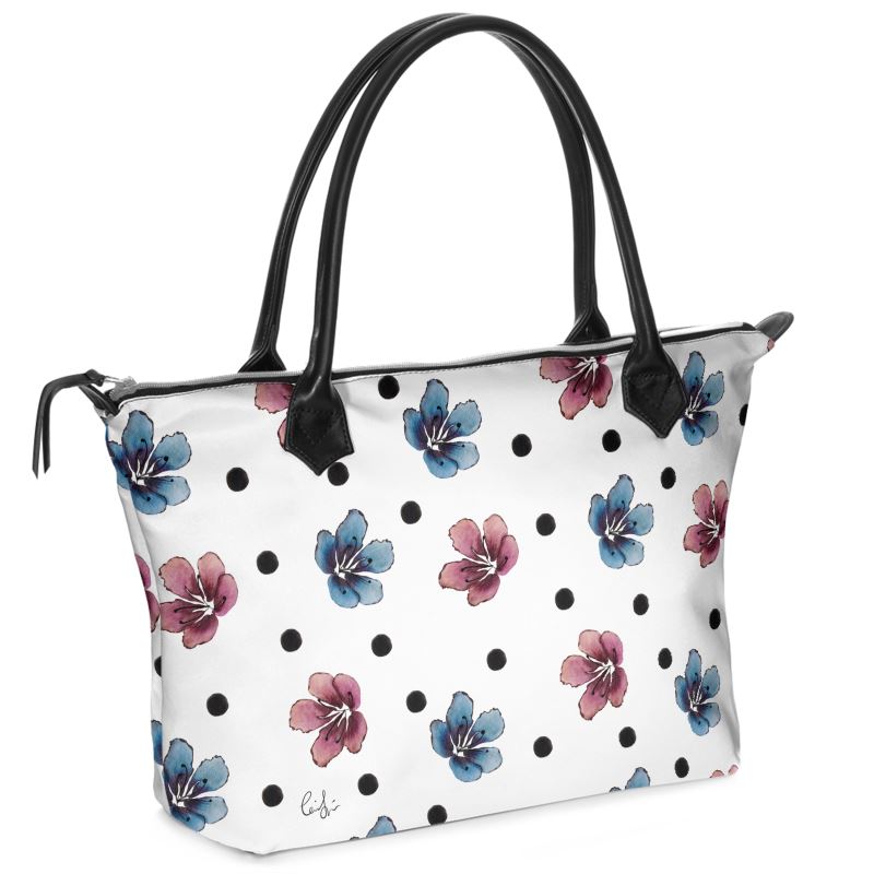 'Flora Dot' Zip-Top Tote