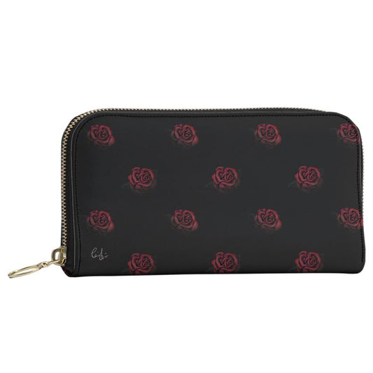 'Deep Rose' Leather Zip Purse