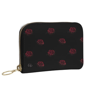 'Deep Rose' Mini Leather Zip Purse