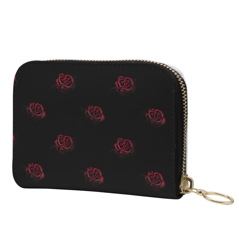 'Deep Rose' Mini Leather Zip Purse