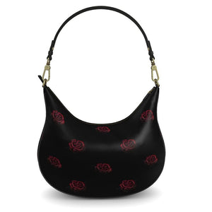 'Deep Rose' Curved Hobo Bag