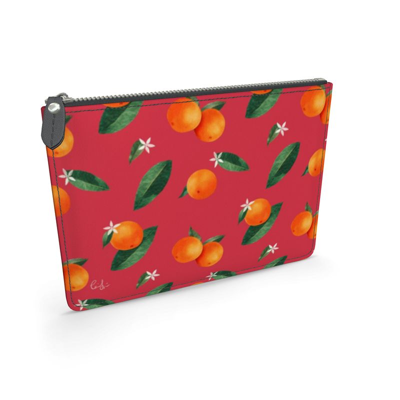 'Midsummer Orange' Leather Pouch