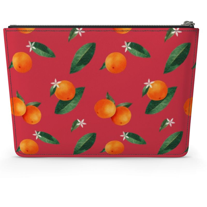 'Midsummer Orange' Leather Pouch