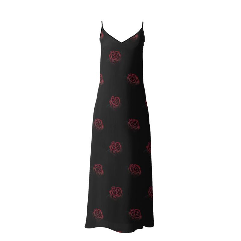 'Deep Rose' Maxi Slip Dress