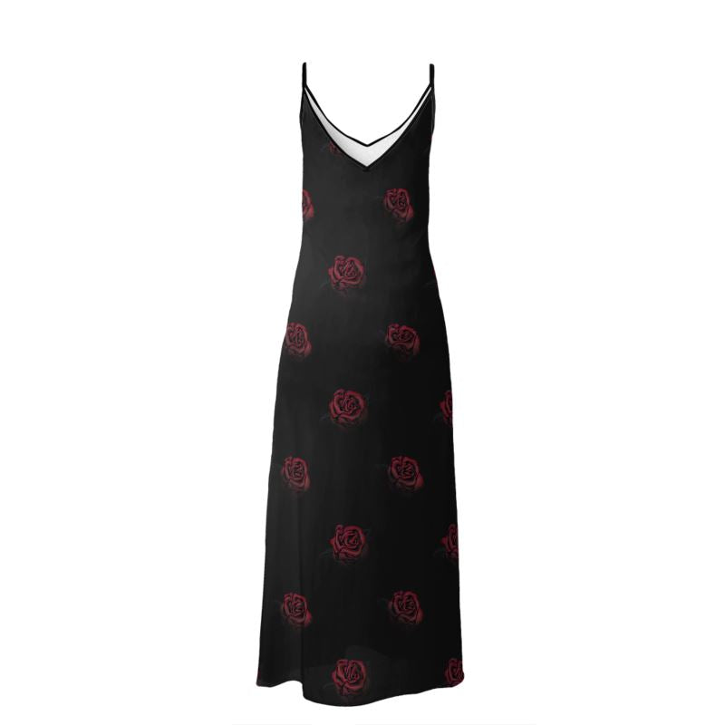 'Deep Rose' Maxi Slip Dress