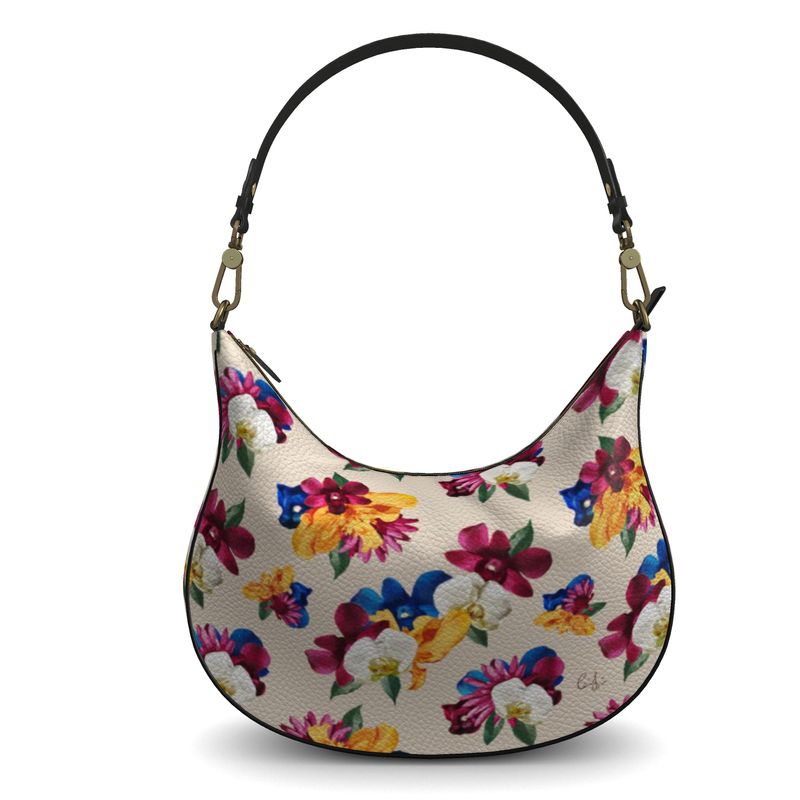 'Orquídea II' Curved Hobo Bag