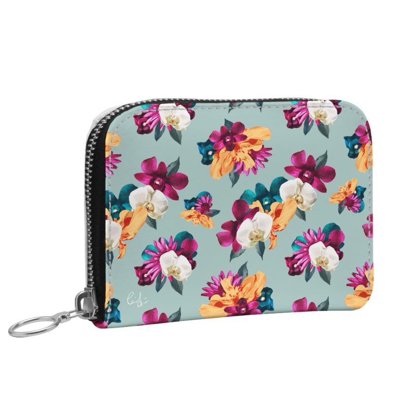 'Orquídea III' Mini Zip Top Wallet