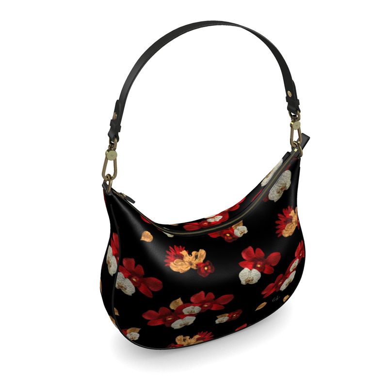 'Orquídea IV' Curved Hobo Bag