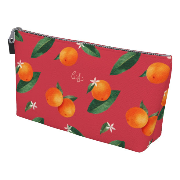 'Midsummer Orange' Canvas Makeup Bag