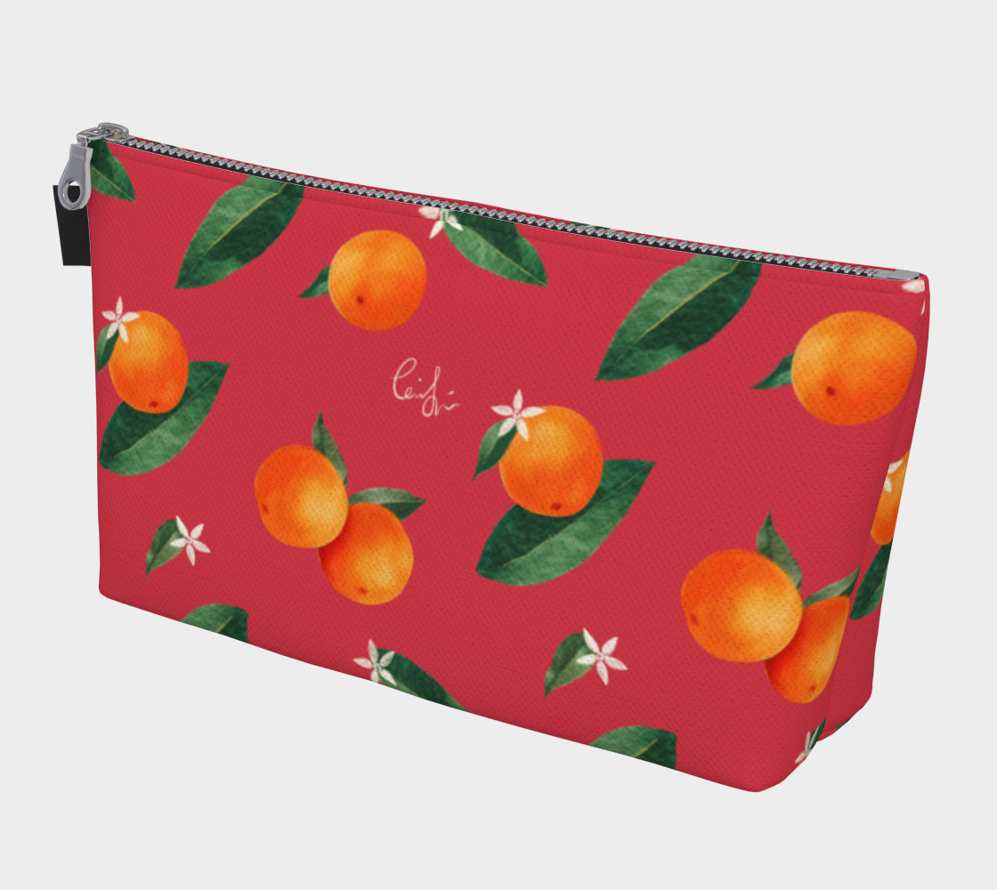 'Midsummer Orange' Canvas Makeup Bag
