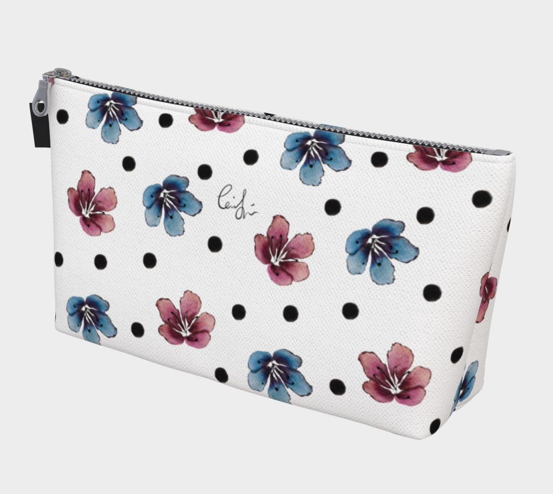 'Flora Dot' Canvas Makeup Bag