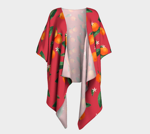 'Midsummer Orange' Draped Kimono