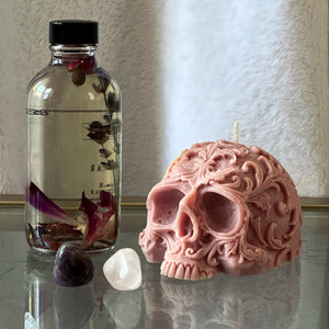 Ornate Skull Candle