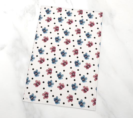 'Flora Dot' Tea Towel
