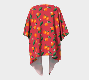 'Midsummer Orange' Draped Kimono