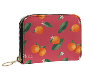 'Midsummer Orange' Leather Zip Purse - Small