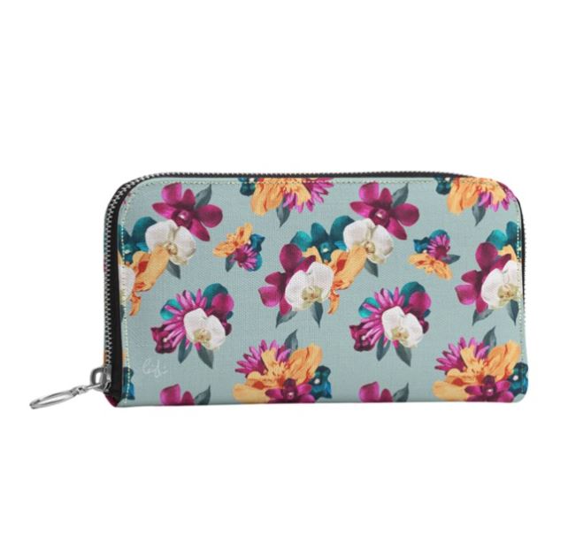 'Orquídea III' Zip Top Wallet